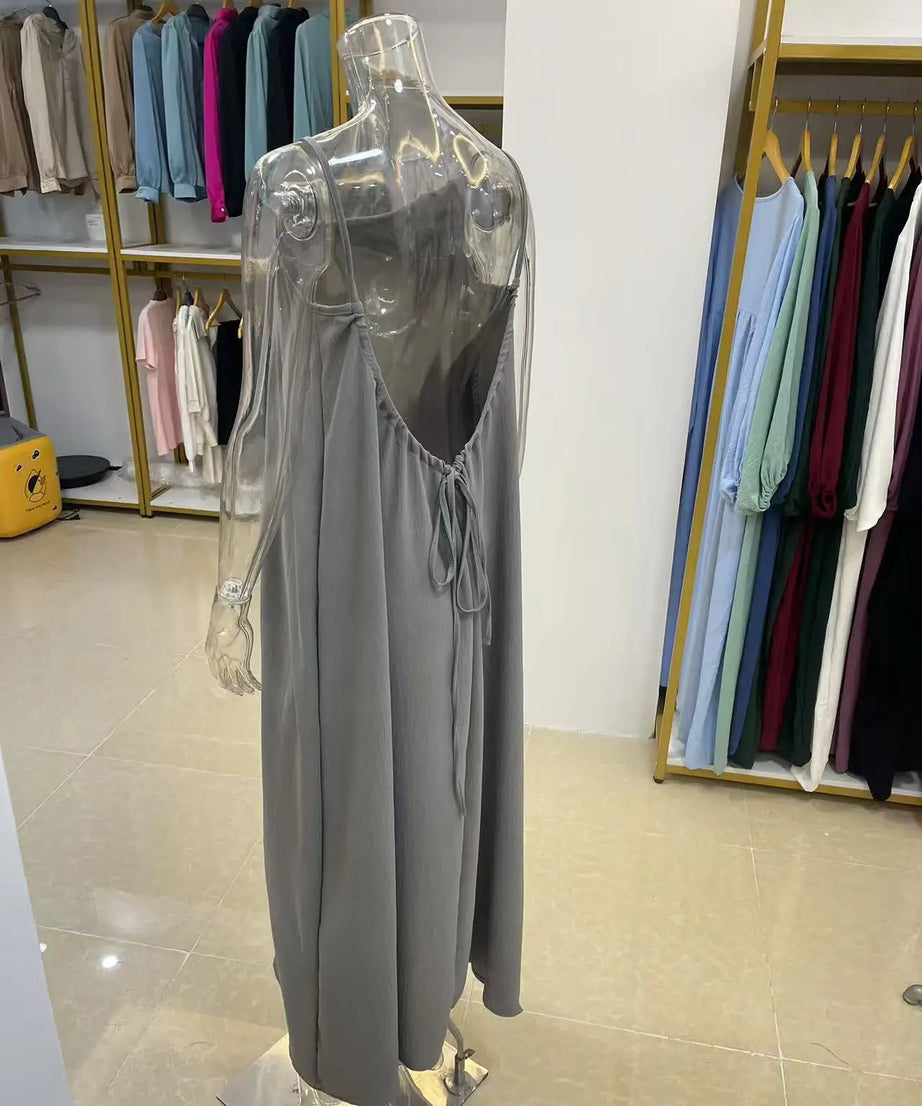 Robe Maxi Ample Sans Bretelles Dos Nu – Confort & Style