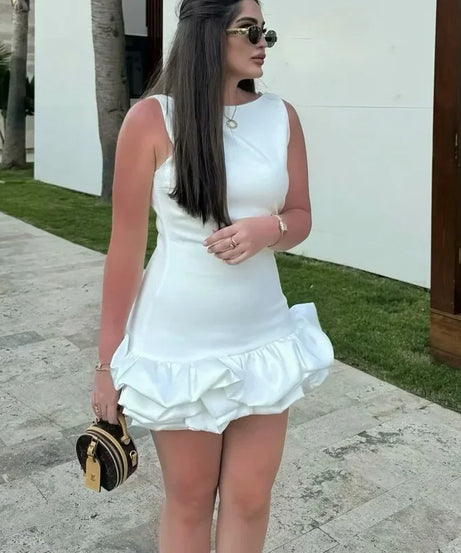Mini Robe Bodycon Dos Nu Volants Froufrous – Soirée & Club
