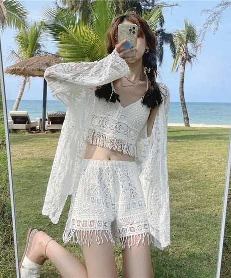 Top Halter Boho Franges Broderies Dos Nu – Été & Festival
