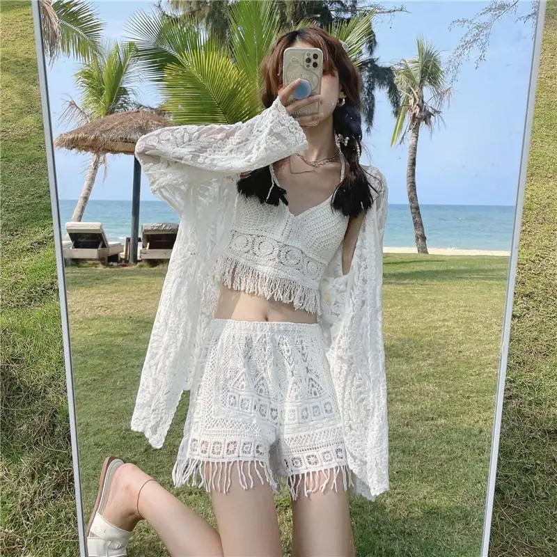 Top Halter Boho Franges Broderies Dos Nu – Été & Festival