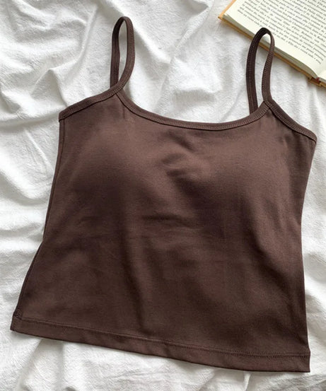 Camisole Bretelles Fines avec Coussinets Intégrés