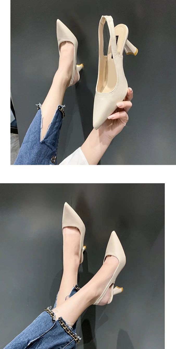 Escarpins Stiletto Bout Pointu Slingback – Talon Haut Élégant