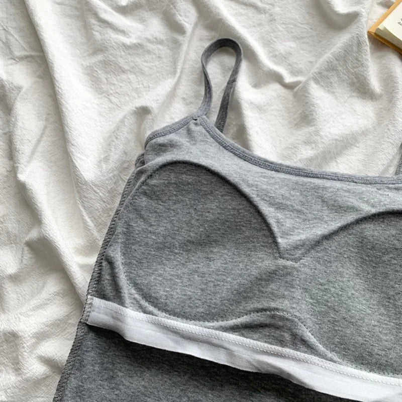 Camisole Bretelles Fines avec Coussinets Intégrés