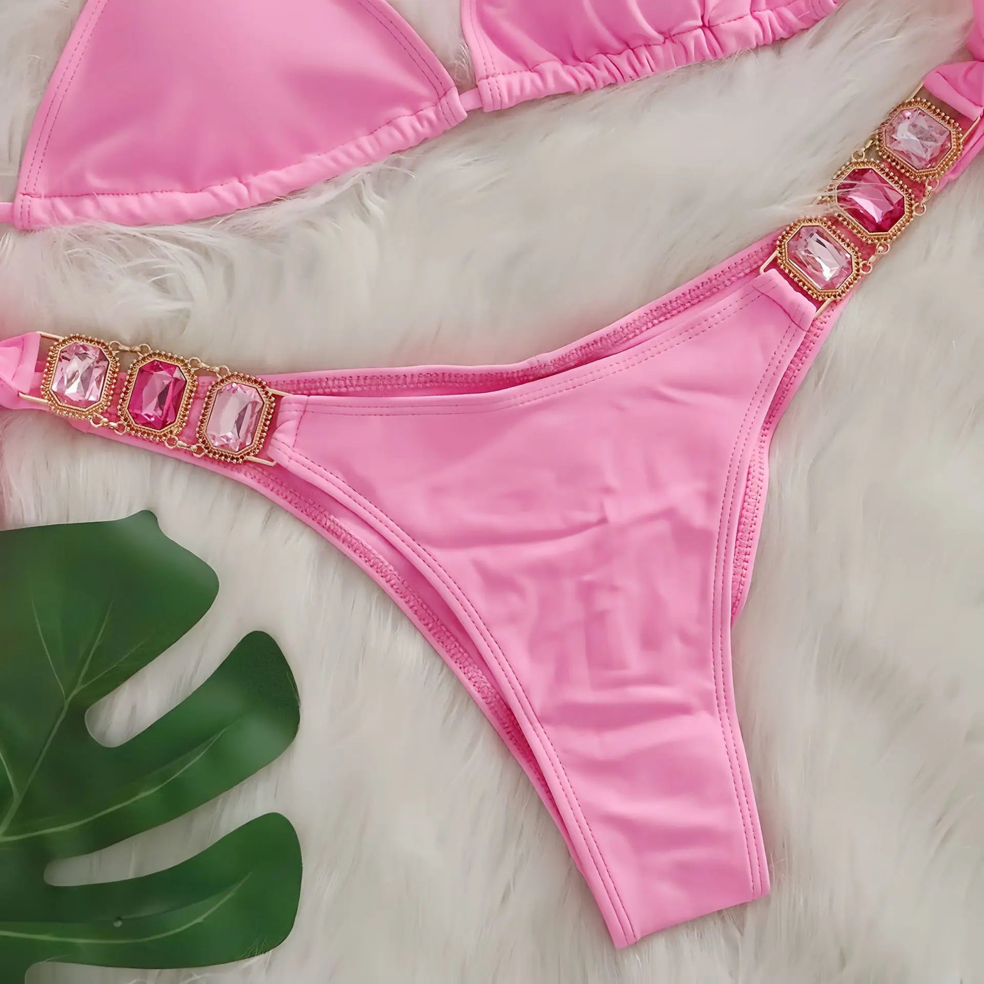 Bikini 2 Pieces Push Up avec Strass - Maillot de Bain Femme