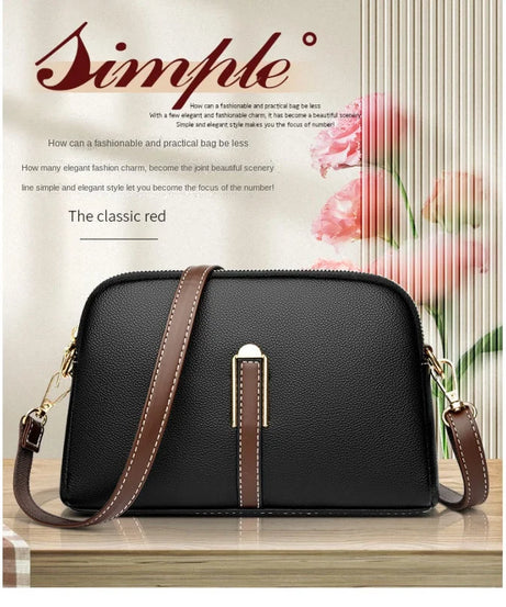 Sac Bandoulière Cuir Véritable Rabat Coque – Compact & Chic