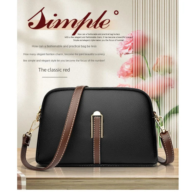 Sac Bandoulière Cuir Véritable Rabat Coque – Compact & Chic