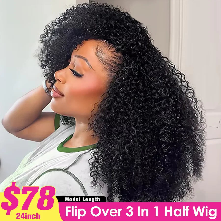 Demi-Perruque Afro Kinky Curly 3-en-1 Bandeau – 250 & 300%