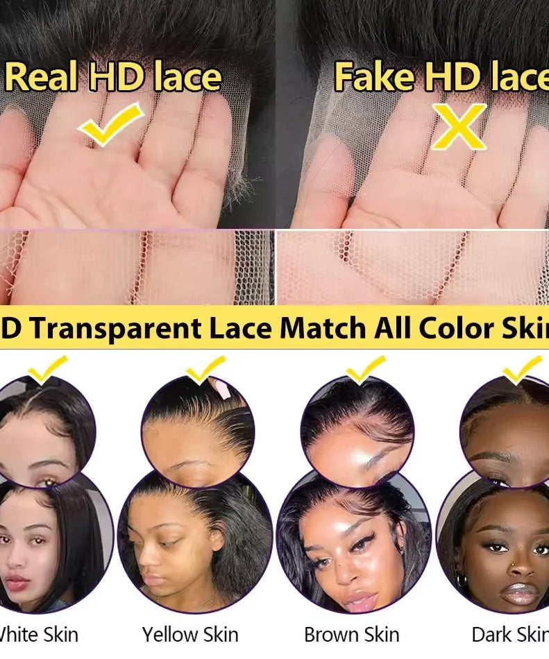 Perruque Lace Front HD Body Wave – Jusqu'à 46 Pouces