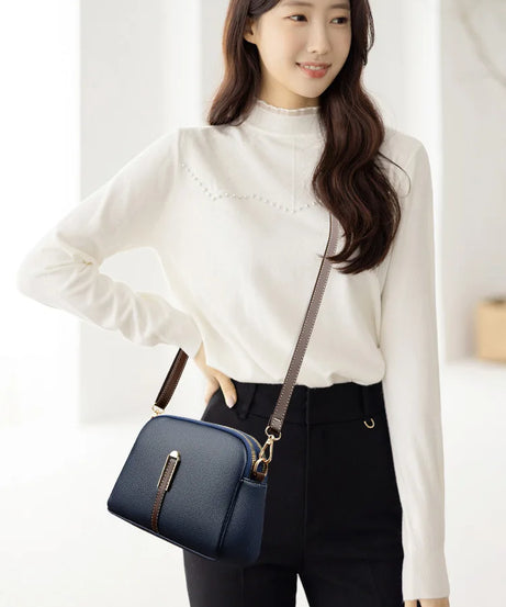 Sac Bandoulière Cuir Véritable Rabat Coque – Compact & Chic
