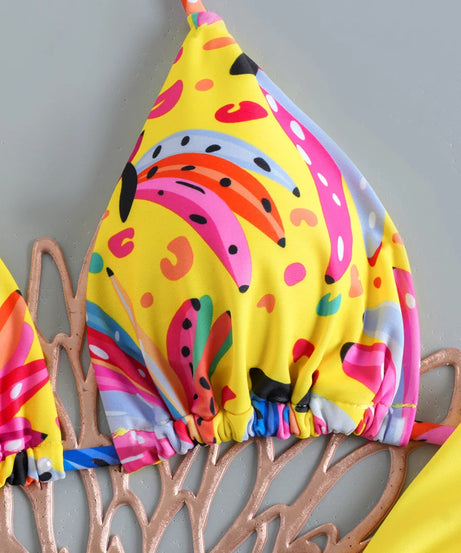 Micro Bikini Brésilien Imprimé 2 Pièces – Col Triangle