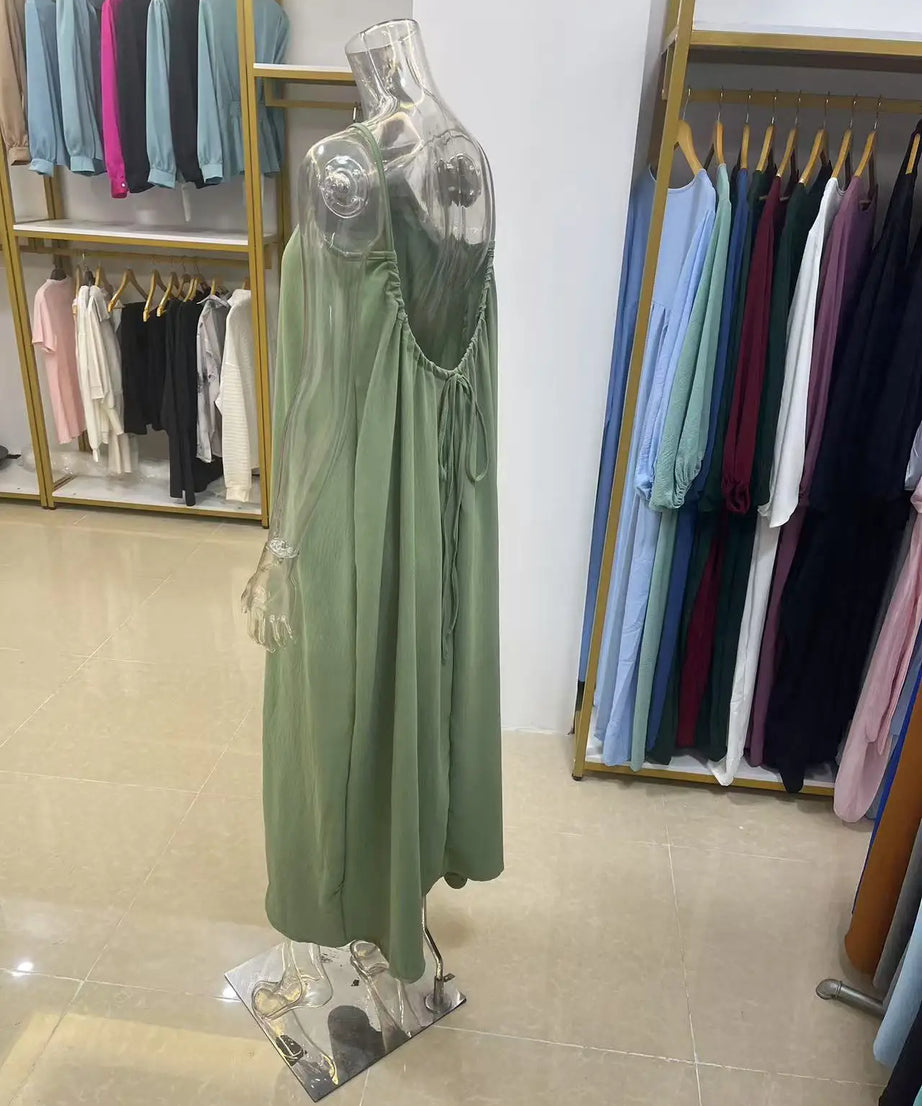 Robe Maxi Ample Sans Bretelles Dos Nu – Confort & Style