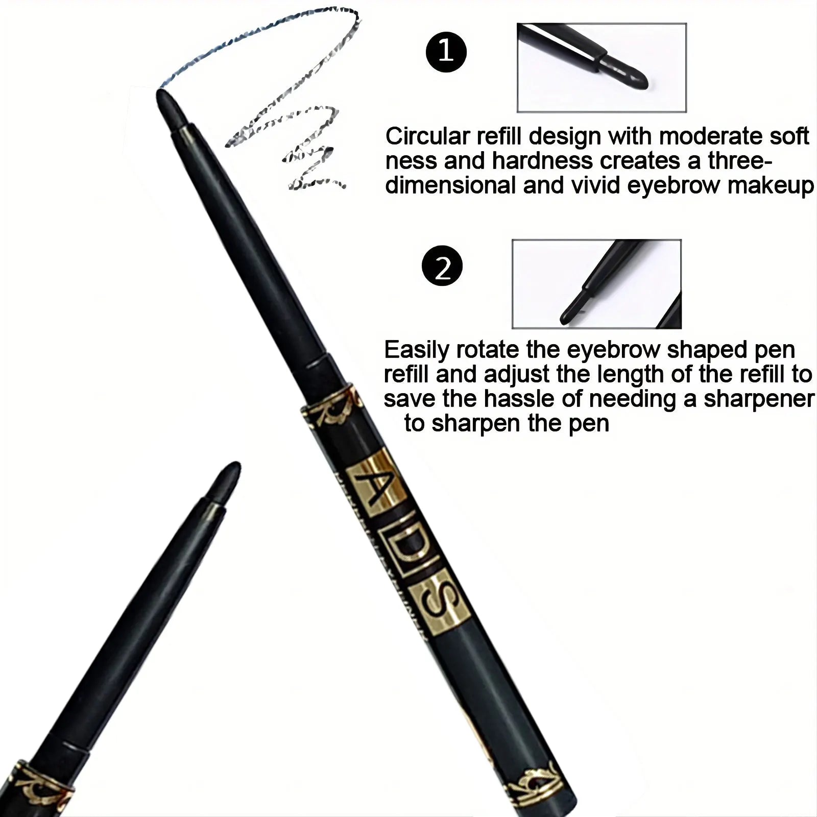 Set 3 Crayons Eyeliner Waterproof Twist – Noir & Brun
