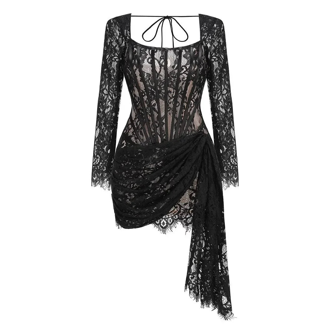 Robe de Soirée Dentelle Bustier Slim – Élégance & Sophistication