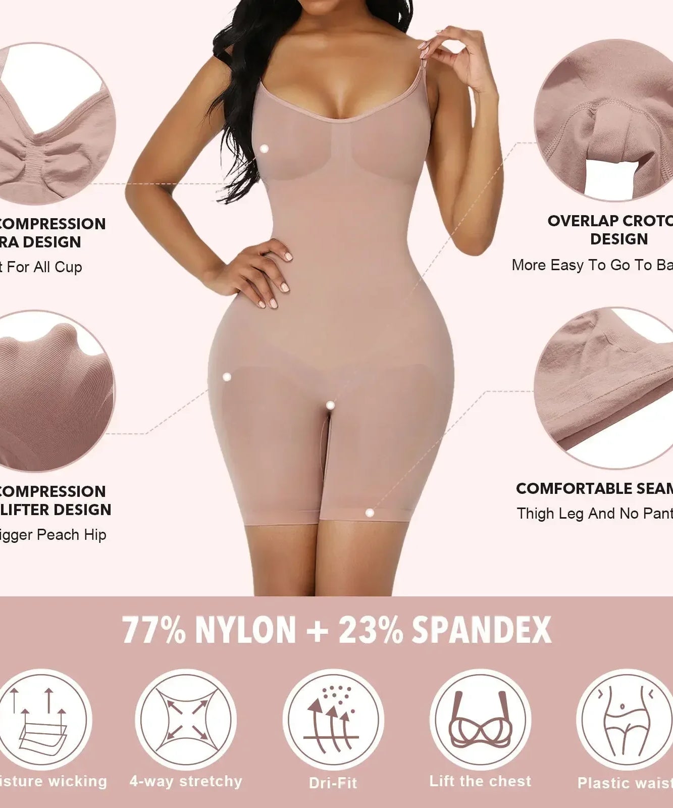 Gaine Gainante One-Piece Seamless Contrôle Ventre – S à XXXL