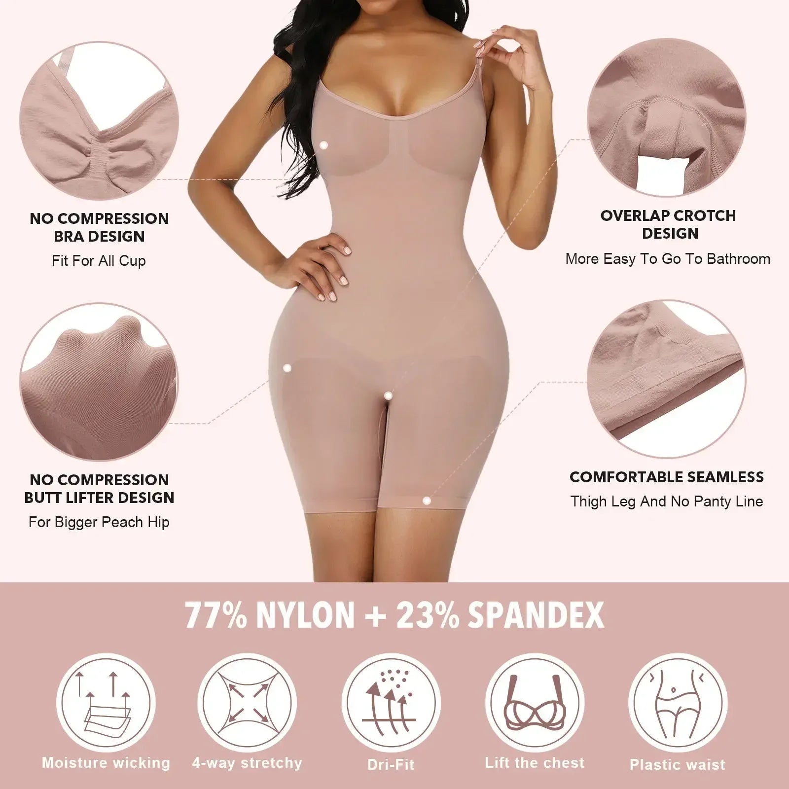 Gaine Gainante One-Piece Seamless Contrôle Ventre – S à XXXL