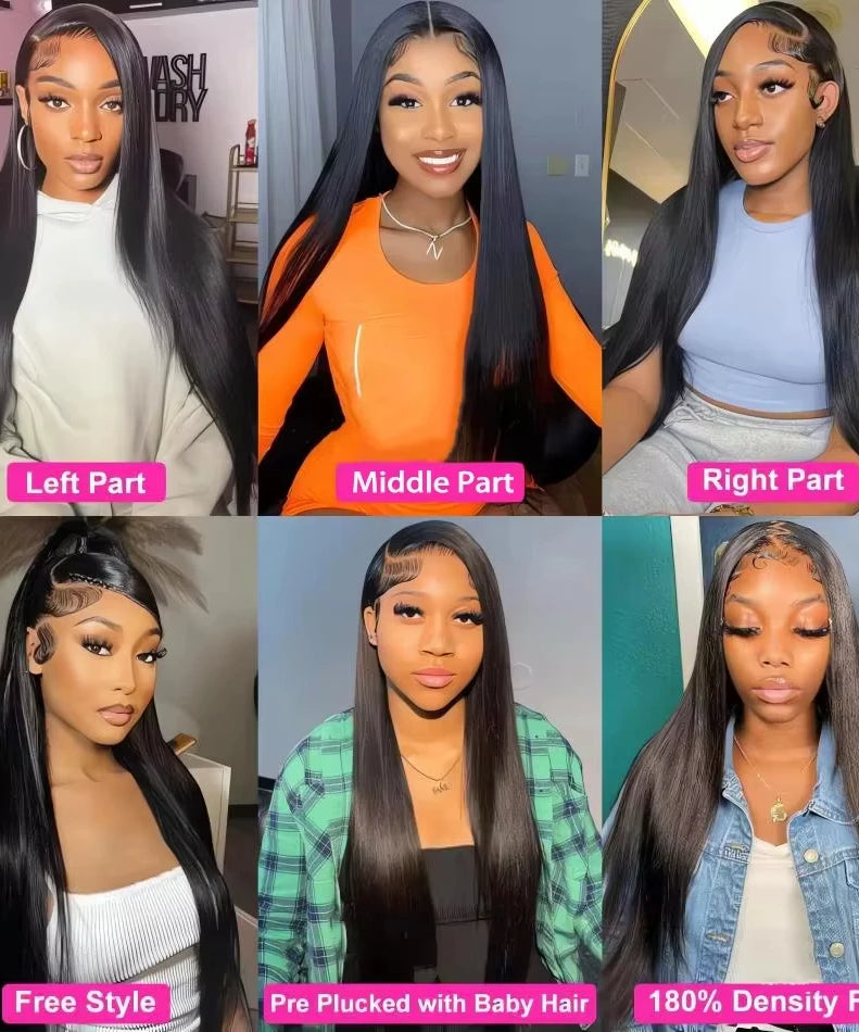 Perruque Lace Front HD Bone Straight Glueless – 13x4 & 13x6