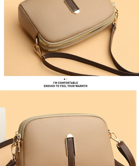 Sac Bandoulière Cuir Véritable Rabat Coque – Compact & Chic