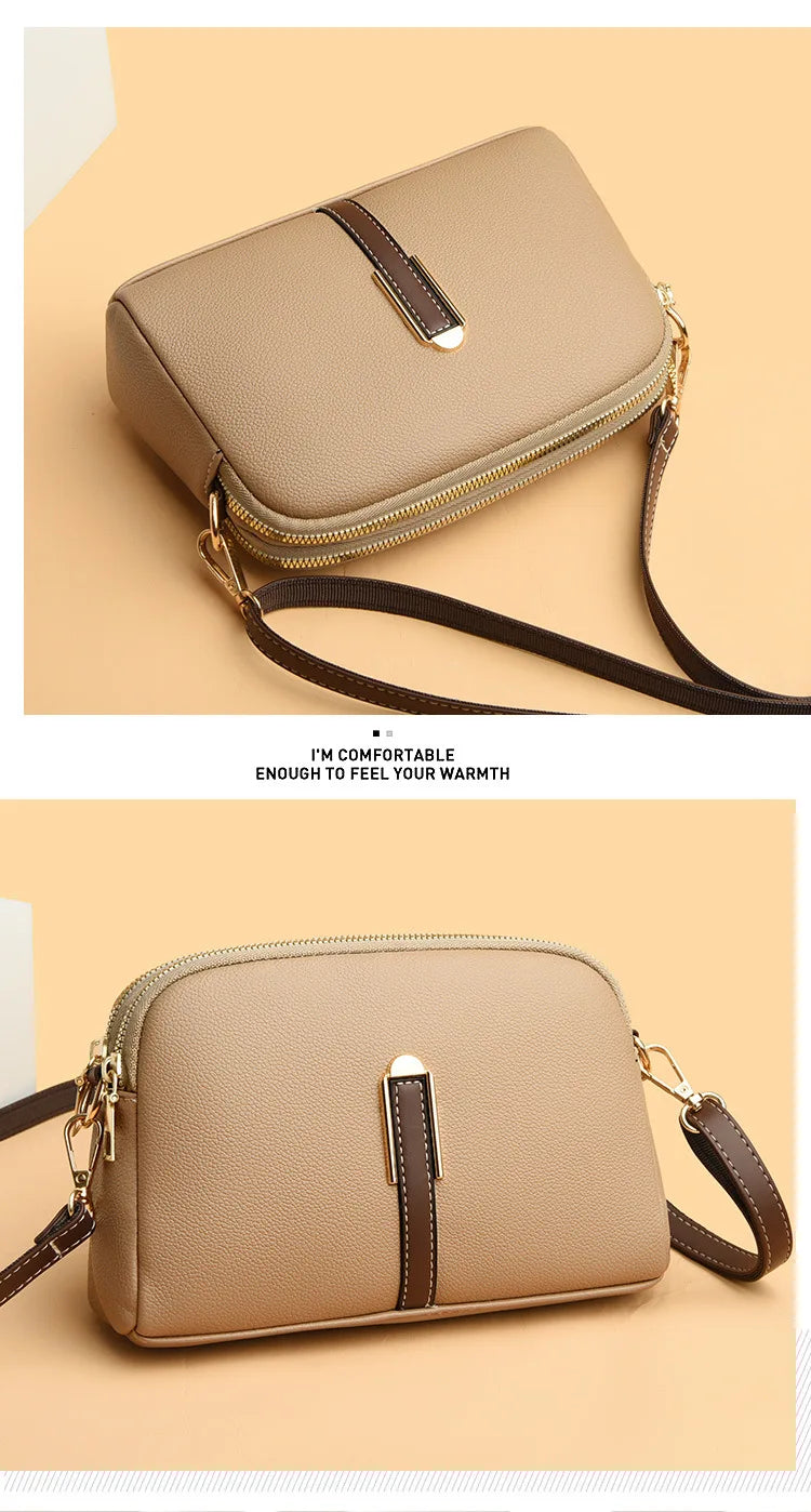 Sac Bandoulière Cuir Véritable Rabat Coque – Compact & Chic