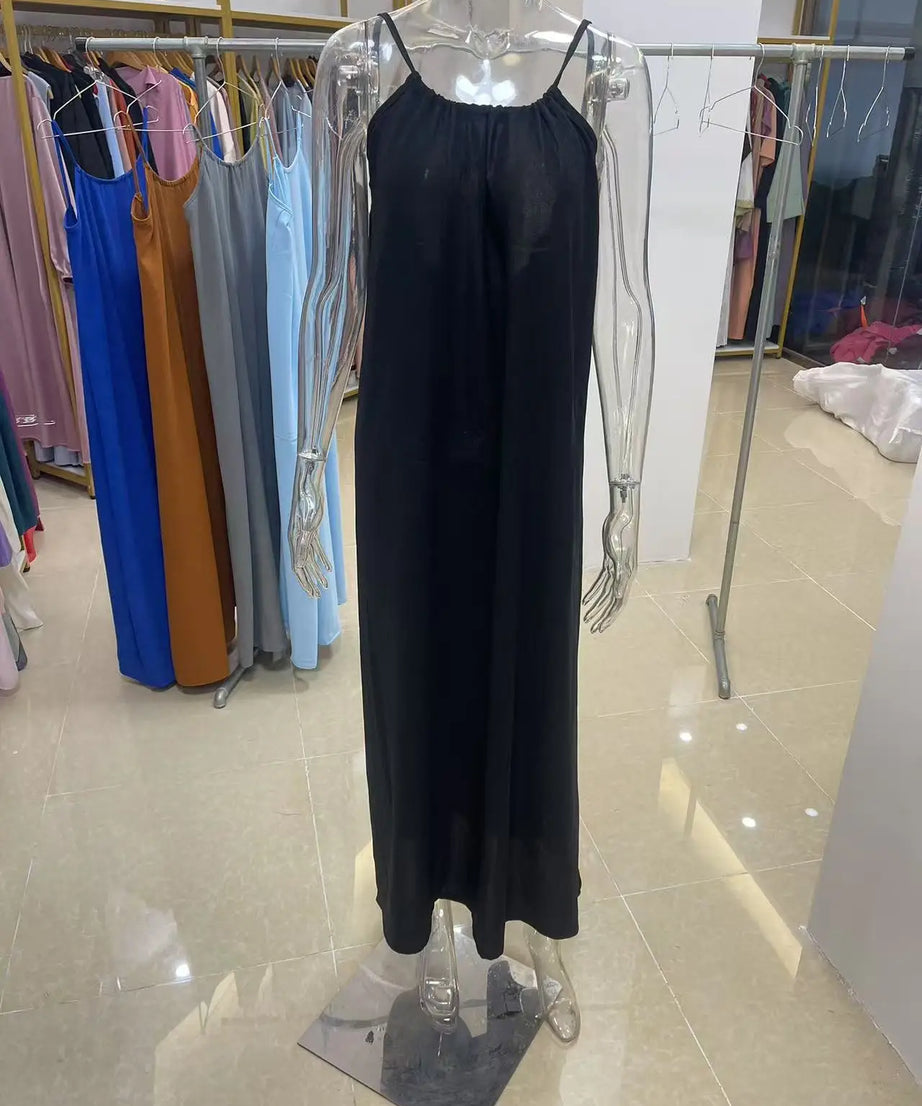 Robe Maxi Ample Sans Bretelles Dos Nu – Confort & Style