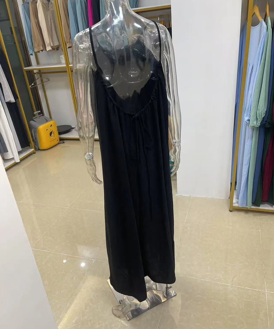 Robe Maxi Ample Sans Bretelles Dos Nu – Confort & Style