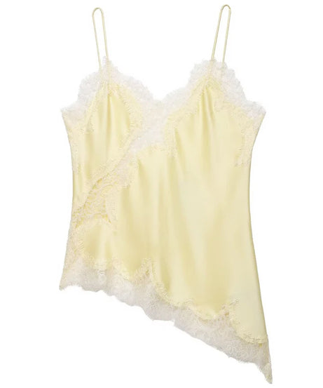 Top Slip Asymétrique Satin Dentelle Dos Nu – Y2K Chic Femme