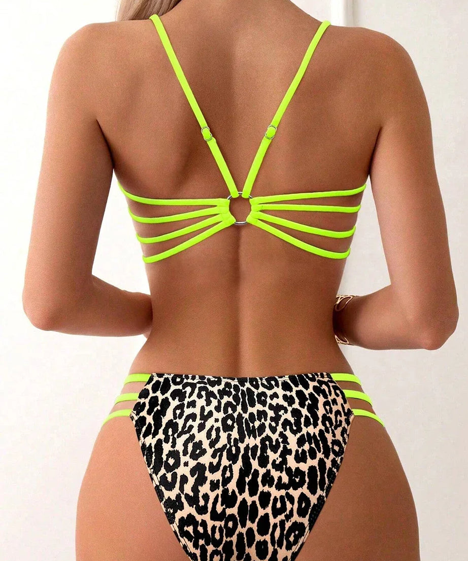 Bikini Leopard Taille Haute Micro 2 Pieces – Maillot de Bain