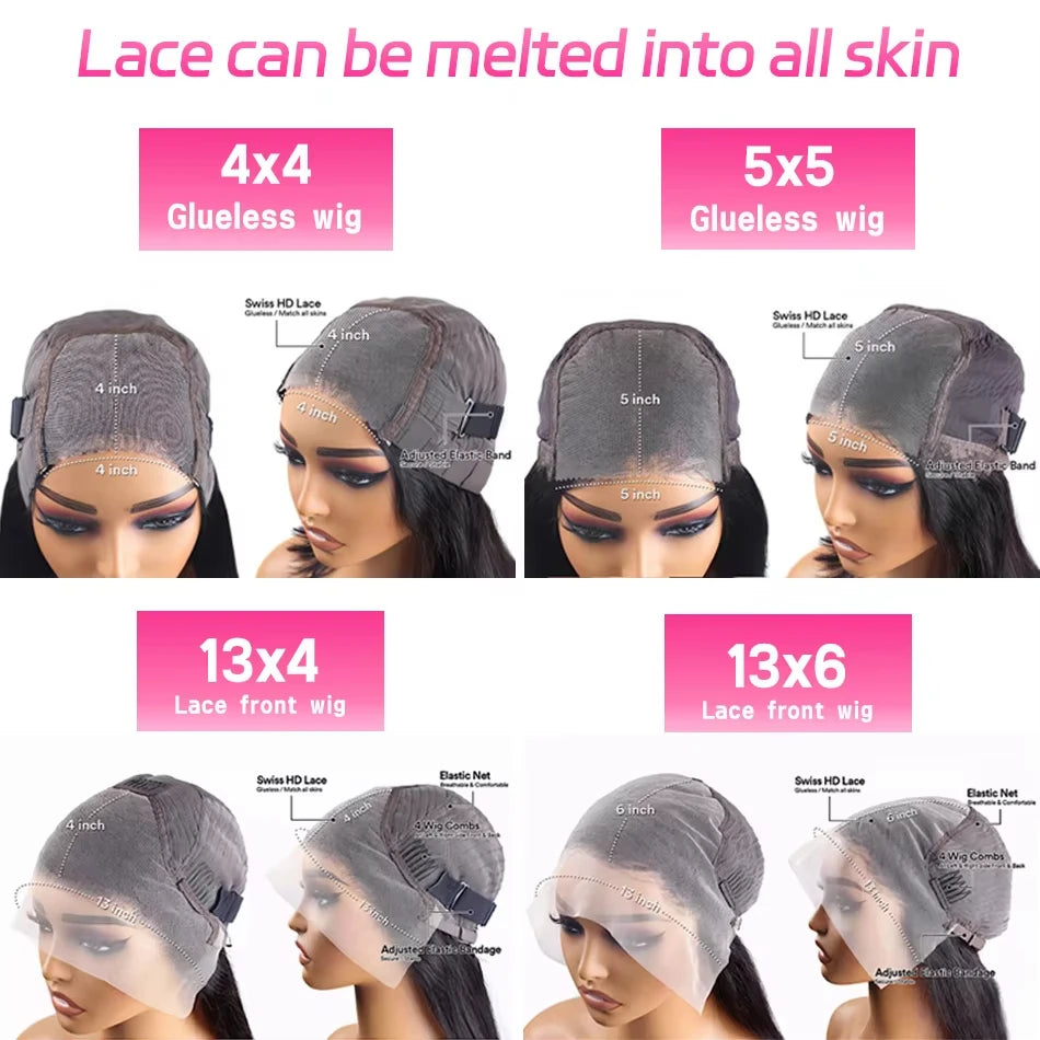 Perruque Lace Front HD Body Wave Glueless – 13x4 & 13x6