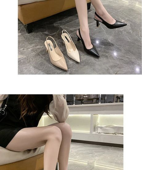 Escarpins Stiletto Bout Pointu Slingback – Talon Haut Élégant