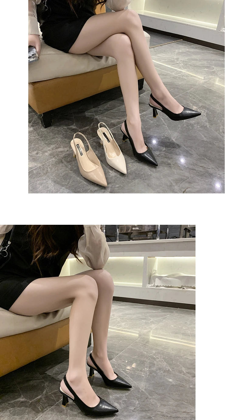 Escarpins Stiletto Bout Pointu Slingback – Talon Haut Élégant