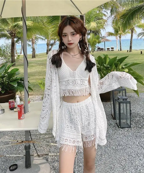 Top Halter Boho Franges Broderies Dos Nu – Été & Festival