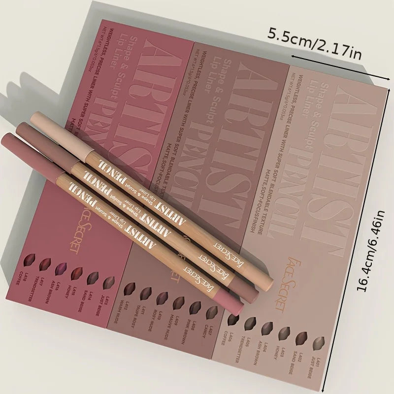 Set 6 Crayons Lèvres Matte Velours Waterproof
