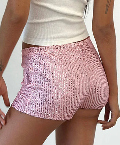 Short Pailleté Taille Basse Élastique – Streetwear & Soirée