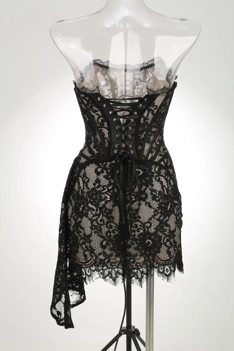 Robe de Soirée Dentelle Bustier Slim – Élégance & Sophistication
