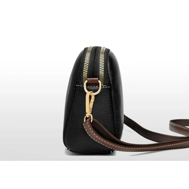 Sac Bandoulière Cuir Véritable Rabat Coque – Compact & Chic