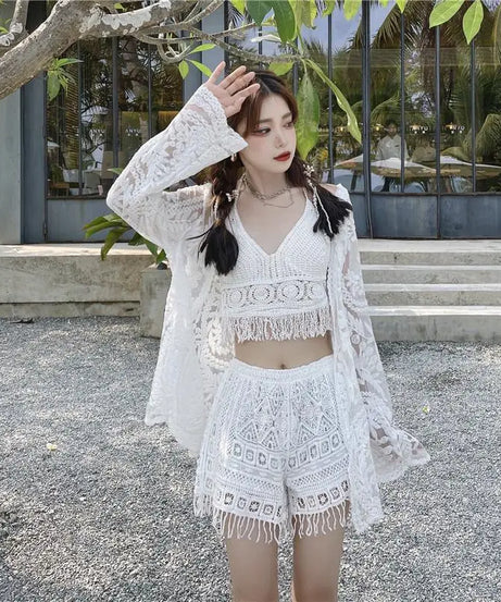 Top Halter Boho Franges Broderies Dos Nu – Été & Festival