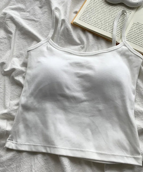 Camisole Bretelles Fines avec Coussinets Intégrés