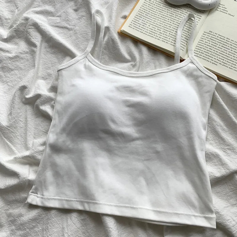 Camisole Bretelles Fines avec Coussinets Intégrés
