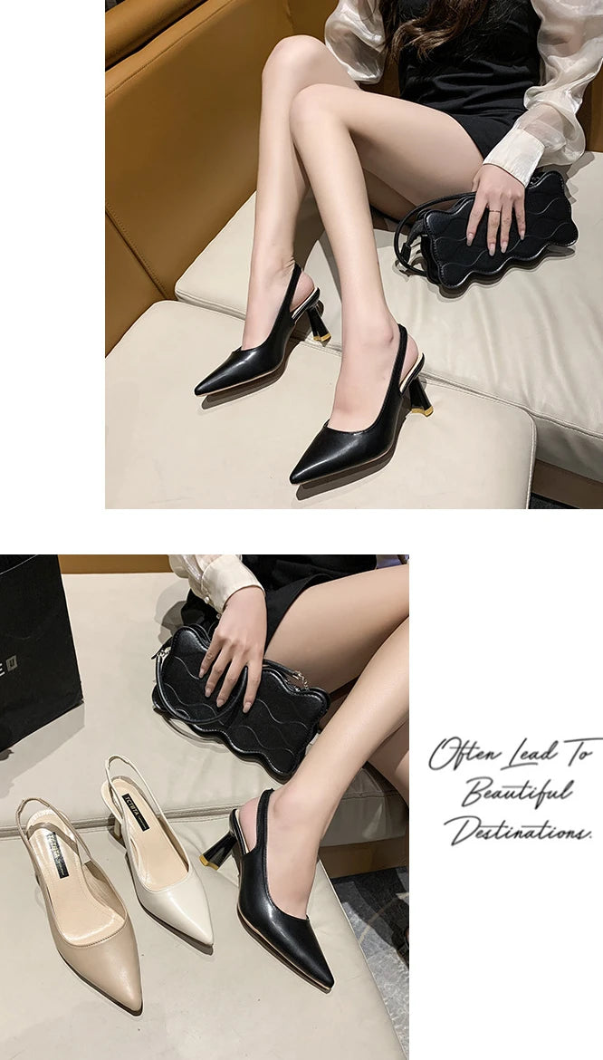 Escarpins Stiletto Bout Pointu Slingback – Talon Haut Élégant