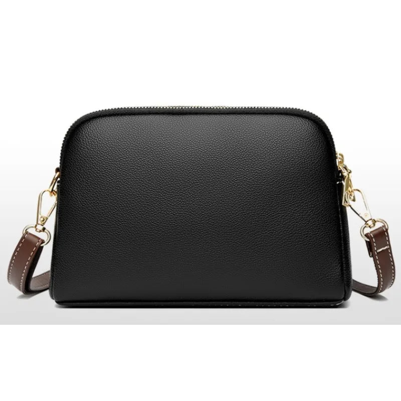 Sac Bandoulière Cuir Véritable Rabat Coque – Compact & Chic