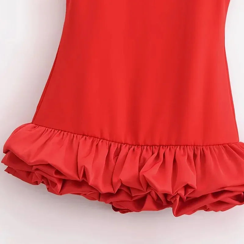 Mini Robe Bodycon Dos Nu Volants Froufrous – Soirée & Club