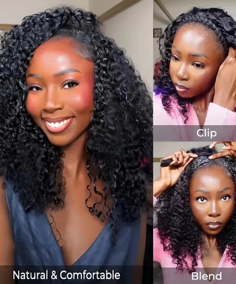 Demi-Perruque Afro Kinky Curly 3-en-1 Bandeau – 250 & 300%