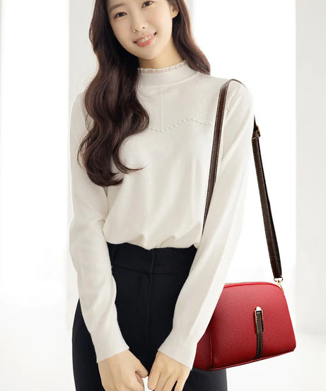 Sac Bandoulière Cuir Véritable Rabat Coque – Compact & Chic