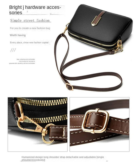 Sac Bandoulière Cuir Véritable Rabat Coque – Compact & Chic