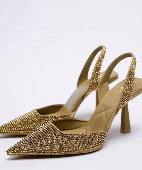 Sandales Talon Fin Bout Pointu Élégantes – Slip-On Femme
