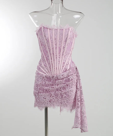 Robe de Soirée Dentelle Bustier Slim – Élégance & Sophistication